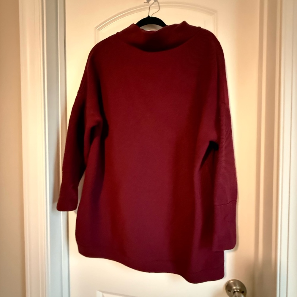 Burgundy Cowl Neck Oversized Sweater